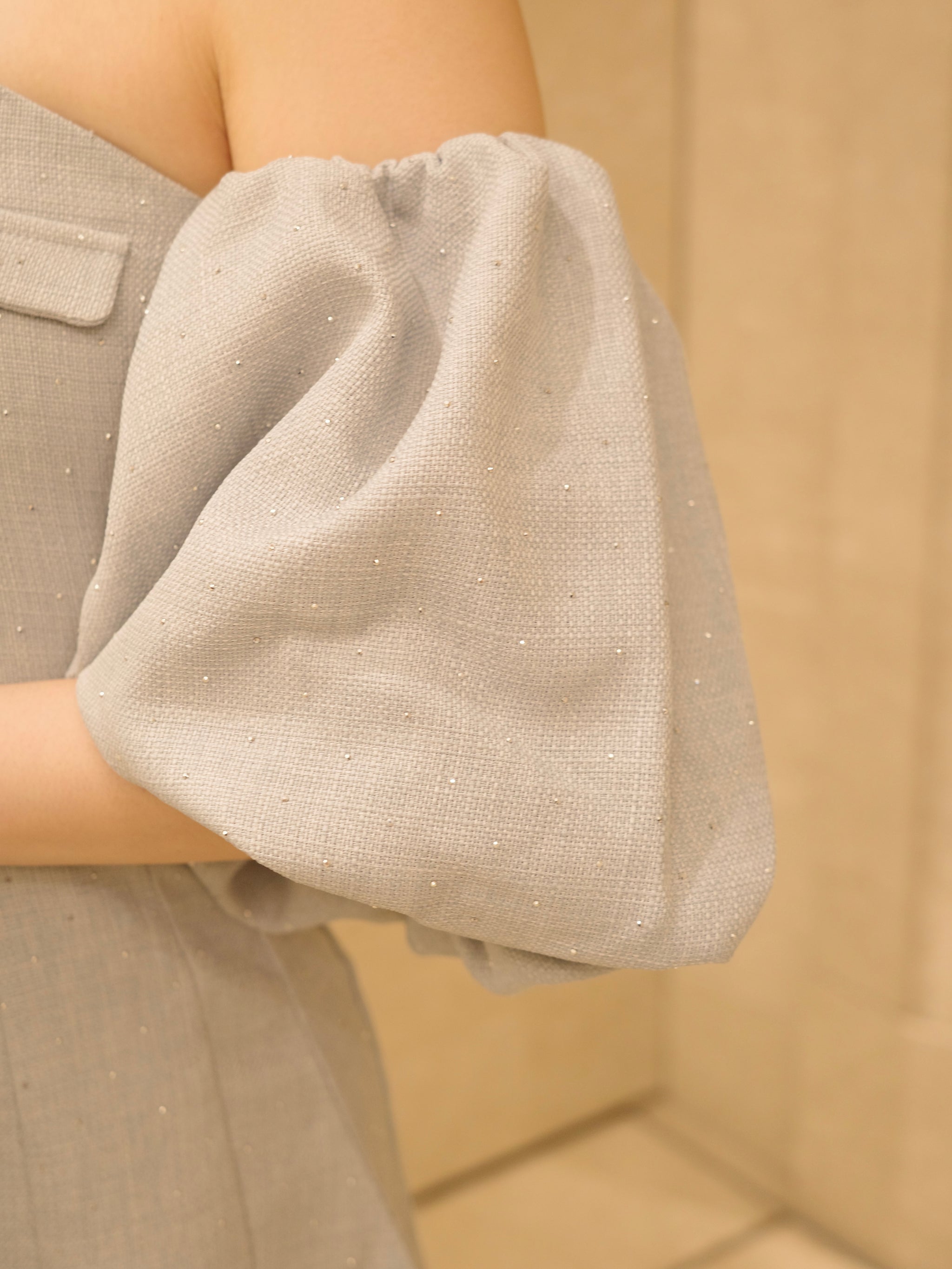 ‪‪❤︎‬Ciel‪‪❤︎‬ラインストーンオフショルフレアワンピース ラインストーンオフショルフレアワンピース – Ciel