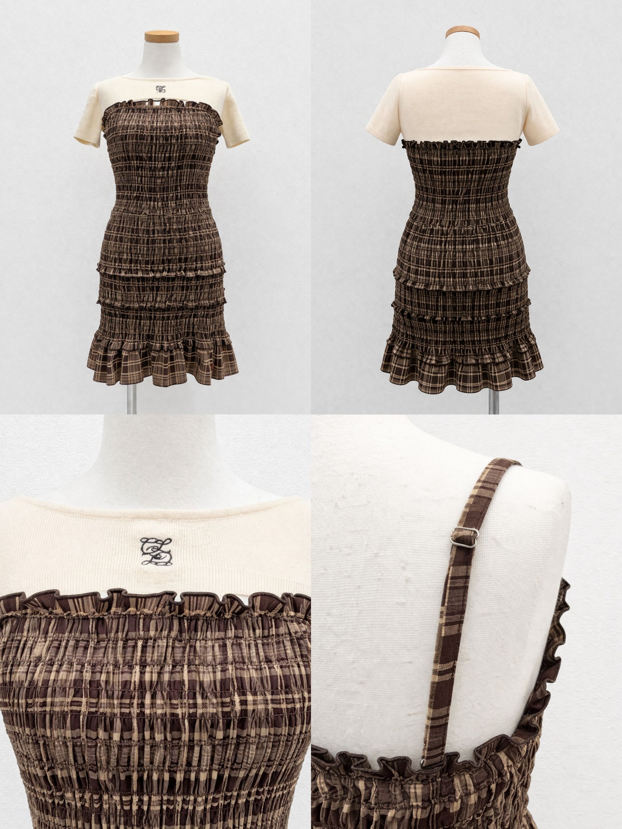 シャーリングストレッチミニワンピース – Ciel