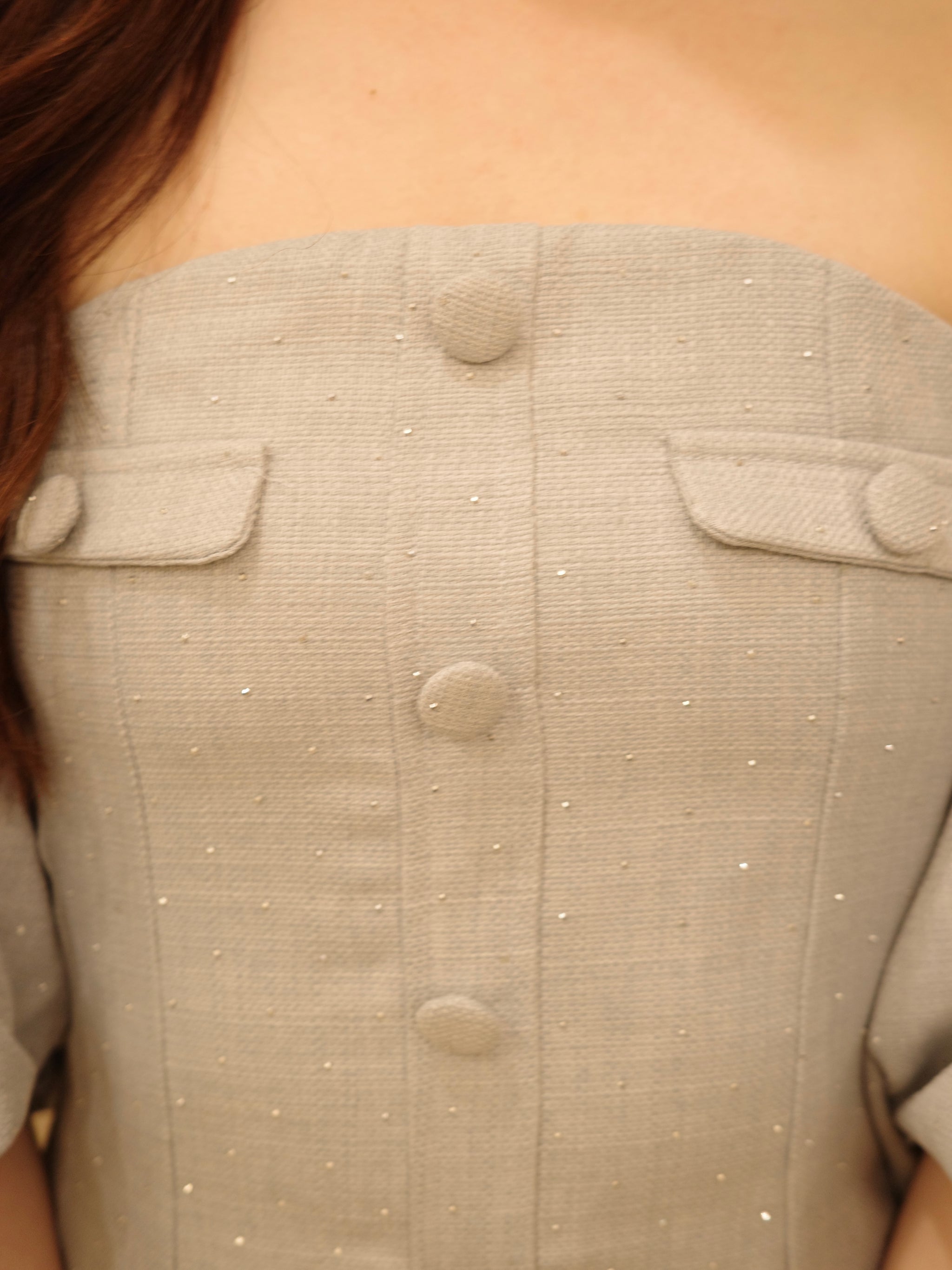 ‪‪❤︎‬Ciel‪‪❤︎‬ラインストーンオフショルフレアワンピース ラインストーンオフショルフレアワンピース – Ciel