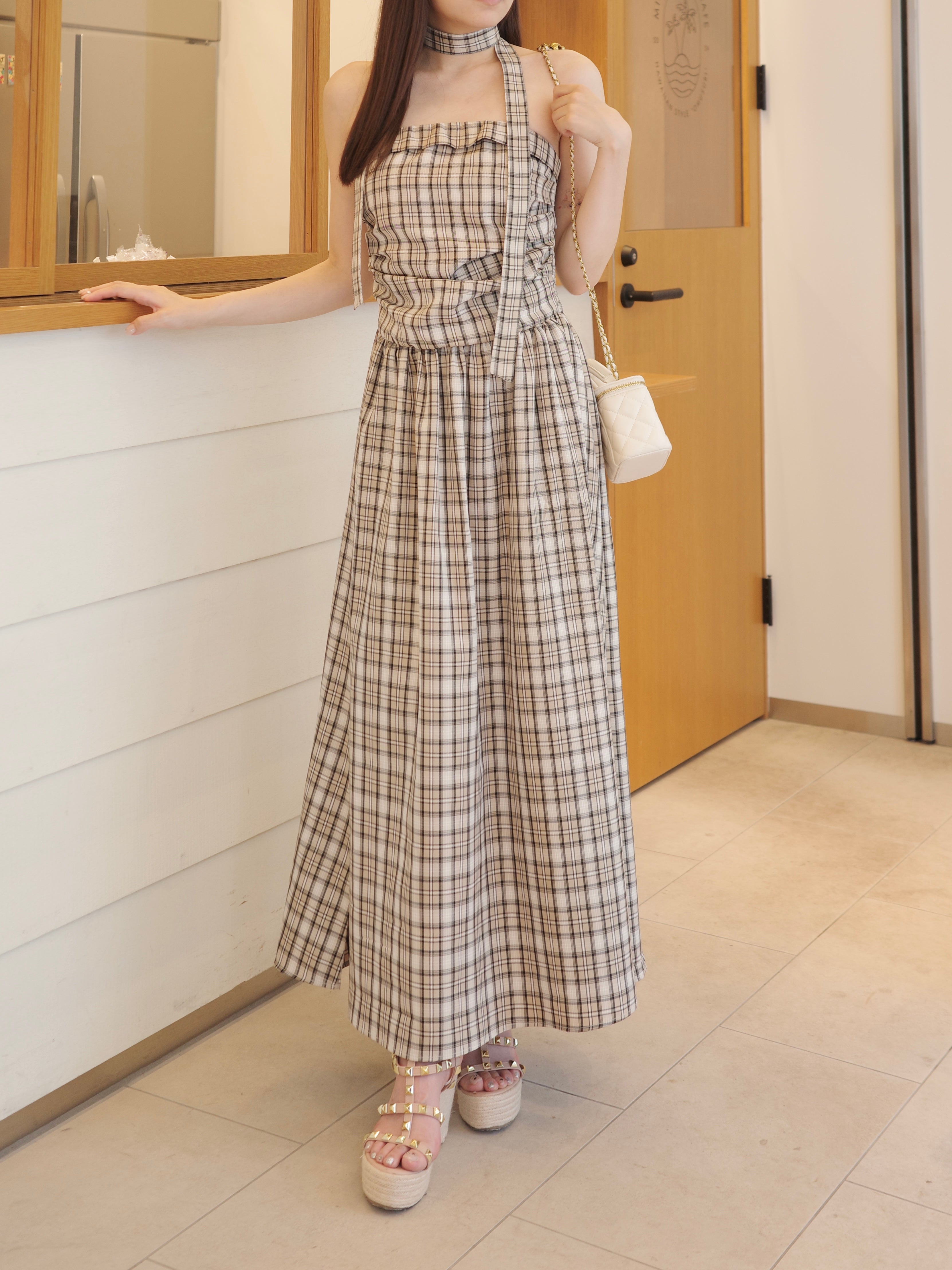 チョーカーデザインドレープワンピース – Ciel